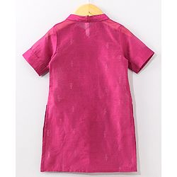 Babyhug Sleeveless Dress with Half Sleeves Shrug Ethnic Designs Embroidered - Wine