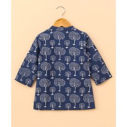 Babyhug Full Sleeves Kurta and Dhoti Set Printed - Indigo