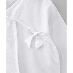Babyhug Cotton Full Sleeves Kurta and Dhoti Set with Embroidery Solid Colour - Off White