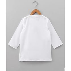 Babyhug Cotton Full Sleeves Kurta and Dhoti Set with Embroidery Solid Colour - Off White
