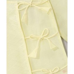 Babyhug Cotton Woven Full Sleeves Embroidery Kurta & Dhoti Set - Yellow