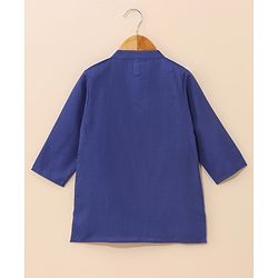 Babyhug Full Sleeves Solid Colour Kurta & Dhoti - Royal Blue White