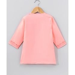 Babyhug Full Sleeves Kurta & Pyjama Set Embroidered - Peach