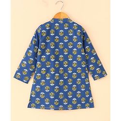 Babyhug Full Sleeves Kurta and Dhoti Set Floral Print - Blue