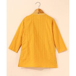 Babyhug Full Sleeves Solid Kurta and Dhoti Set - Mustard