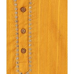 Babyhug Full Sleeves Solid Kurta and Dhoti Set - Mustard