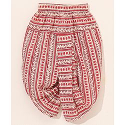 Babyhug Full Sleeves All Over Printed Kurta & Dhoti Set - Red