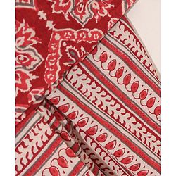 Babyhug Full Sleeves All Over Printed Kurta & Dhoti Set - Red