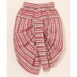 Babyhug Full Sleeves All Over Printed Kurta & Dhoti Set - Red