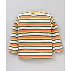 Babyhug Cotton Full Sleeves Tee Stripes & Wild Animals Print Pack of 3- Mullticolor