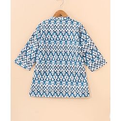 Babyhug Full Sleeves Cotton Kurta Printed- Indigo