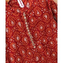 Babyhug Cotton Full Sleeves Kurta and Dhoti Set Printed - Red