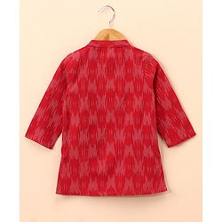 Babyhug Full Sleeves Cotton Kurta & Dhoti Set Printed- Red