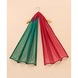 Babyhug Sleeveless Lehenga Choli and Dupatta Set Jaipuri Print - Red & Green