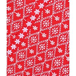 Babyhug Full Sleeve Cotton Thread Embrodered Kurta Pyjama  Set - Red