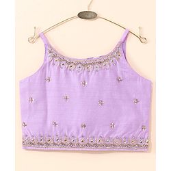 Babyhug Sleeveless Choli & Lehenga With Dupatta Sequin Embroidery- Lavender