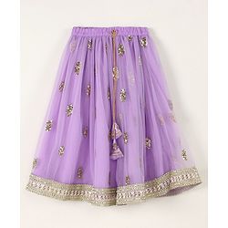 Babyhug Sleeveless Choli & Lehenga with Dupatta - Purple
