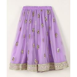 Babyhug Sleeveless Choli & Lehenga with Dupatta - Purple