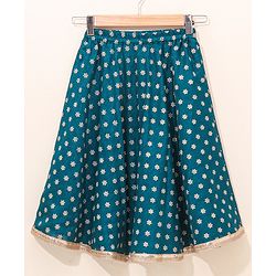 Babyhug Sleeveless Choli & Lehenga with Dupatta Embellished - Blue