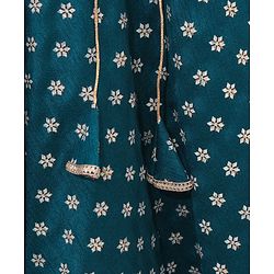 Babyhug Sleeveless Choli & Lehenga with Dupatta Embellished - Blue