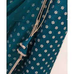 Babyhug Sleeveless Choli & Lehenga with Dupatta Embellished - Blue