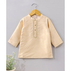 Babyhug Full Sleeves Kurta All Over Printed - Beige