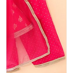 Babyhug Sleeveless Kurta and Salwar set with Dupatta Embroidered - Fuschia