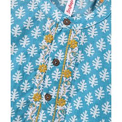 Babyhug Full Sleeves Printed Kurta & Dhoti - Blue
