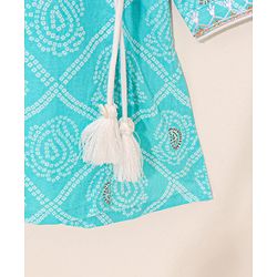 Babyhug Cotton Woven Full Sleeves Ethnic Printed Kurta & Dhoti Set - Blue