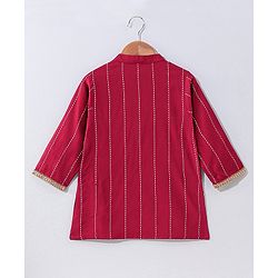 Babyhug Full Sleeves Kurta & Pajama Set Embroidered - Maroon