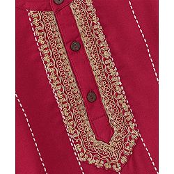 Babyhug Full Sleeves Kurta & Pajama Set Embroidered - Maroon