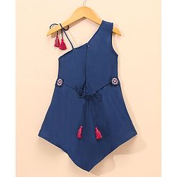 Babyhug Sleeveless Embroided  Kurti and Salwar Set - Navy Blue
