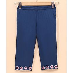 Babyhug Sleeveless Embroided  Kurti and Salwar Set - Navy Blue
