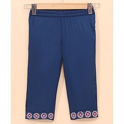 Babyhug Sleeveless Embroided  Kurti and Salwar Set - Navy Blue