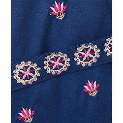 Babyhug Sleeveless Embroided  Kurti and Salwar Set - Navy Blue