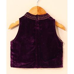 Babyhug Sleeveless Choli & Lehenga Set with Dupatta Ethnic Print - Purple
