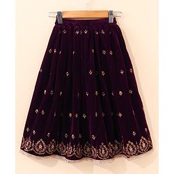 Babyhug Sleeveless Choli & Lehenga Set with Dupatta Ethnic Print - Purple