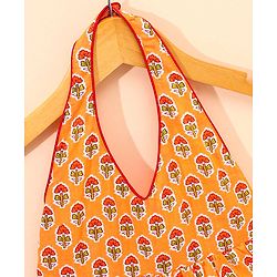 Babyhug Sleeveless Cotton Ethnic Dress Floral Print - Orange