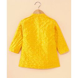 Babyhug Full Sleeves Kurta & Dhoti Set Sequin Embellished - Yellow
