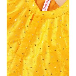 Babyhug Full Sleeves Kurta & Dhoti Set Sequin Embellished - Yellow