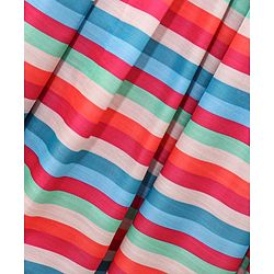 Babyhug Three Fourth Sleeves Woven Solid Ethnic Top & Striped Skirt Set - Multicolor