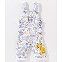 Babyhug Full Sleeves T-Shirt & Dungaree Lion King Embroidery - Green & White