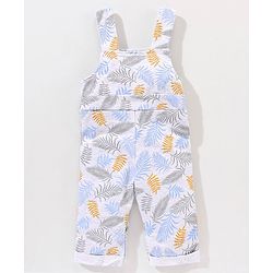 Babyhug Full Sleeves T-Shirt & Dungaree Lion King Embroidery - Green & White