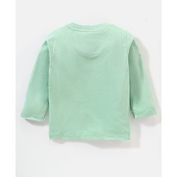 Babyhug Full Sleeves T-Shirt & Dungaree Lion King Embroidery - Green & White