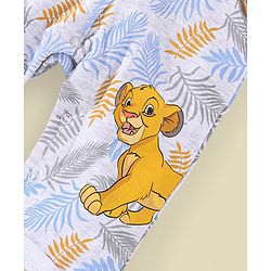 Babyhug Full Sleeves T-Shirt & Dungaree Lion King Embroidery - Green & White