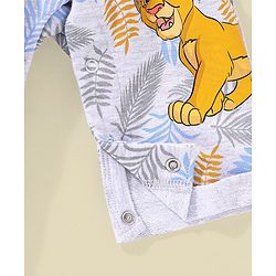 Babyhug Full Sleeves T-Shirt & Dungaree Lion King Embroidery - Green & White