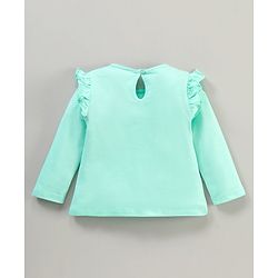 Babyhug Cotton Full Sleeves Top & Leggings Set Kitty & Glitter Print- Mint Pink
