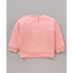 Babyhug 100% Cotton Full Sleeves Top With Frill Detailing & Lounge Pant Glitter Minnie Mouse Print- Pink White
