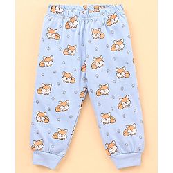 Babyhug Cotton Knit Full Sleeves Night Suit  Fox Print - Blue