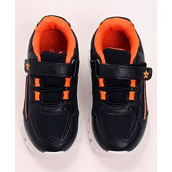 Cute Walk by Babyhug Lace Tie Up Sneakers - Dark Blue Orange